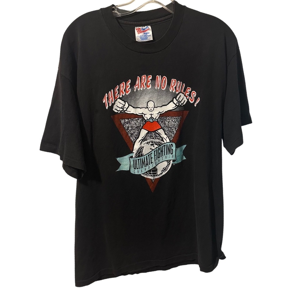 Vintage UFC 2 Ultimate Fighting‎ Championship Hanes Tee Large There Are No Rules